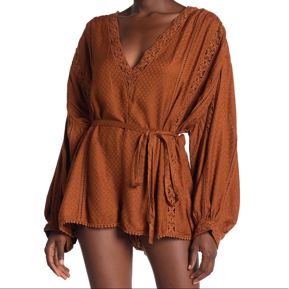 Free People I meant it Crochet knit romper